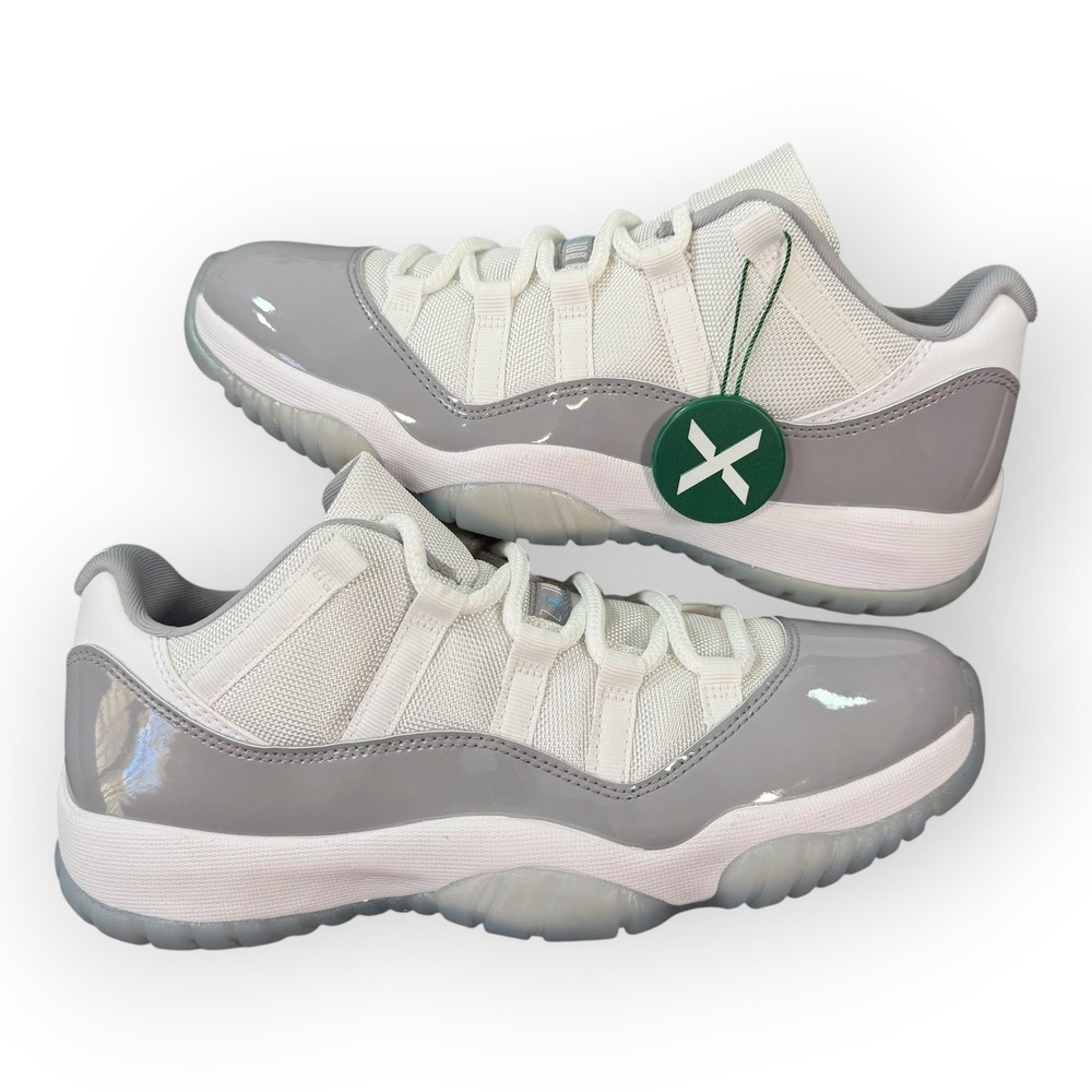 Jordan Mens Air Jordan 11 Retro Low Cement Grey Patent Leather Sneakers Size 8